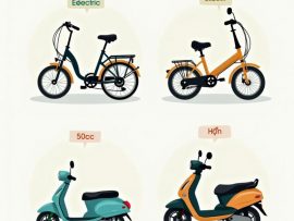 Các loại xe phù hợp cho học sinh lớp 10 bao gồm xe đạp, xe đạp điện, xe máy điện, xe máy 50cc